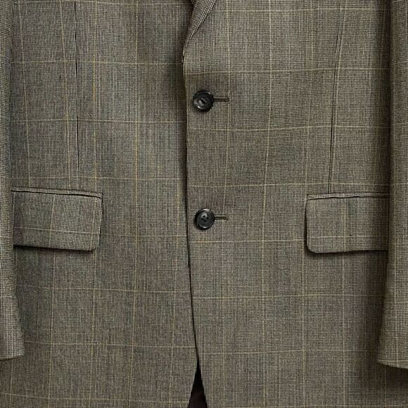 Jos. A. Bank Signature Collection Gordon Blazer 38 Houndstooth Plaid Silk Wood - Picture 7 of 16